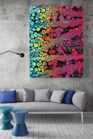 Desenli Renklerin Buluşması Soyut Kanvas Canvas Tablo Dekoratif Tablolar