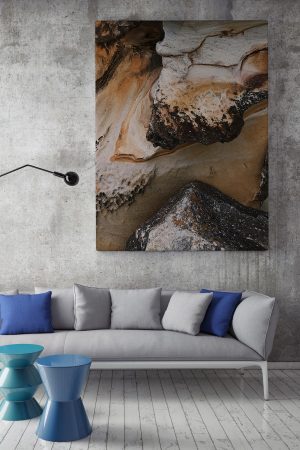 Dağların Dalgaları ile buluşması Soyut Kanvas Canvas Tablo Dekoratif Tablolar