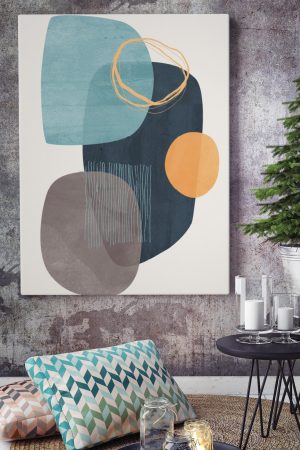 Soft Renklerde Soyut Kanvas Canvas Tablo Dekoratif Tablolar